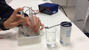 Práctica en el laboratorio: electrólisis del agua.  