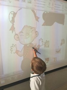 Aprendiendo las partes del cuerpo en Chino en 1º de Infantil.
