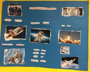 Los alumnos de 3º realizan presentaciones sobre los astronautas. 