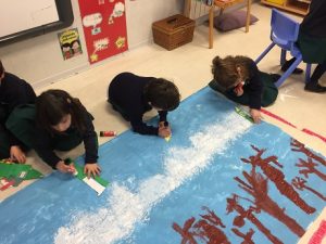 Mural del invierno en 2º de Infantil. 