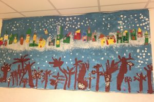 Mural del invierno en 2º de Infantil. 