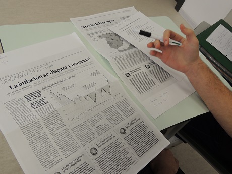 Interpretando las noticias de economía en 1º de Bachillerato.