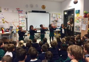 Exhibición de los alumnos de 3º de Infantil de la Escuela de Música. 