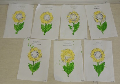 En 1º de Infantil pintan Los girasoles de Van Gogh.