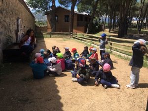 Alumnos de 2º y 3º de Infantil en la Granja Escuela