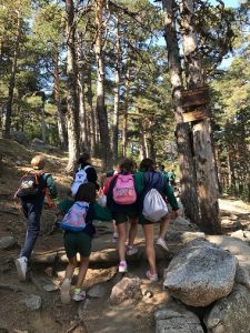 Los alumnos de 4º de Primaria realizan el Camino Schimd en Navacerrada.