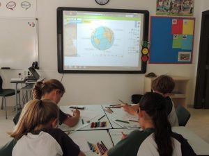 En 4º de Primaria trabajan las líneas imaginarias del planeta. 