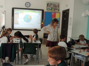 En 4º de Primaria trabajan las líneas imaginarias del planeta. 