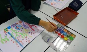 Dibujando cactus en 3º de Primaria. 