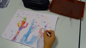 Dibujando cactus en 3º de Primaria. 