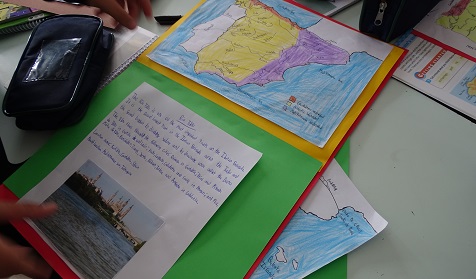 Trabajo sobre la geografía española en Social Science en 6º de Primaria.