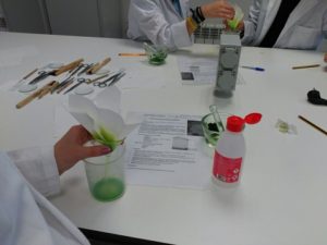 Cromatografía en 1º de Bachillerato.