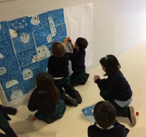 Mural del invierno de 3º Infantil.