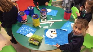 Mural del invierno de 3º Infantil.