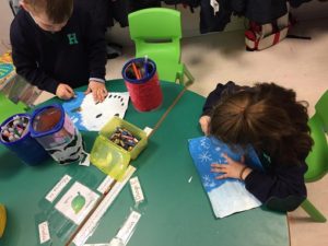 Mural del invierno de 3º Infantil.