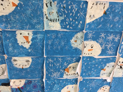 Mural del invierno de 3º Infantil.