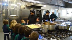 Alumnos de 3º de Infantil conocen las instalaciones de cocina.