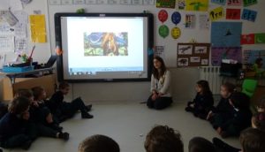 Pintando con Rocas en 2º de Infantil.