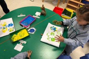 tRABAJANDO LA MEZCLA DE COLORES EN 1º DE iNFANTIL