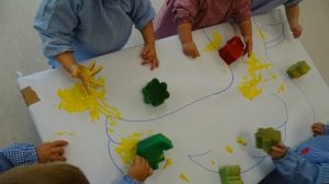 Pintando las mascotas de Nursery 1