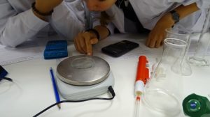 Disoluciones en el laboratorio de los alumnos de 3º de ESO
