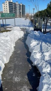 QUITANDO LA NIEVE DEL COLEGIO