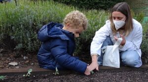 Plantando en el huerto 